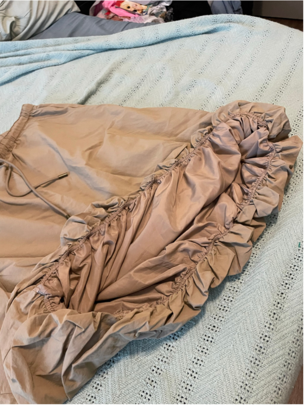 Women's Hunter Beige Bubble Skirt Size L minimalist streetwear - Picture 4 of 8